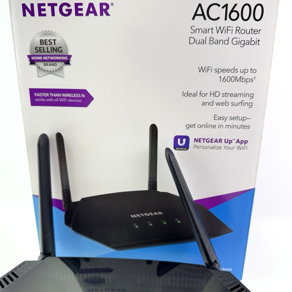 NETGEAR AC1600 Smart WiFi Router R6260 Dual Band Gigabit Wireless Router - Picture 3 of 9